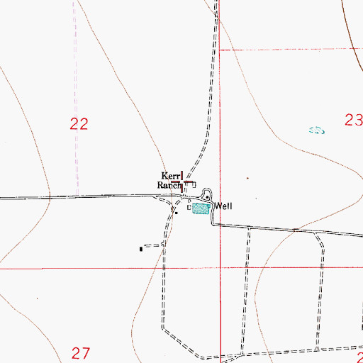 Topographic Map of Kerr Ranch, NM