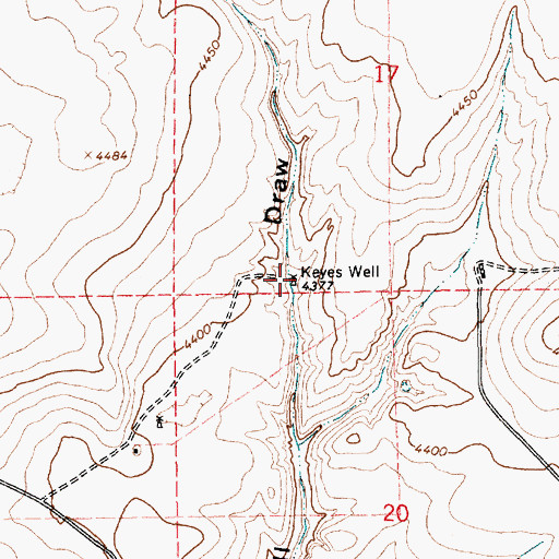 Topographic Map of Keyes Well, NM