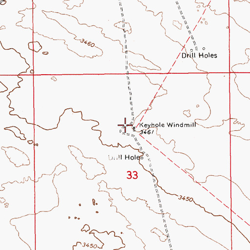 Topographic Map of Keyhole Windmill, NM