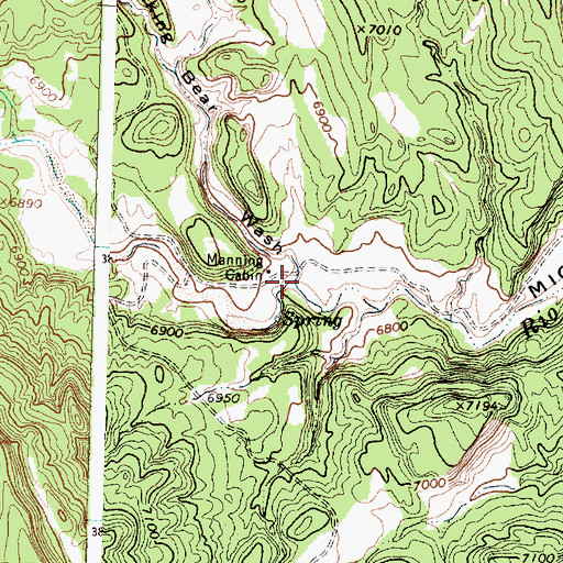 Topographic Map of Kicking Bear Wash, NM