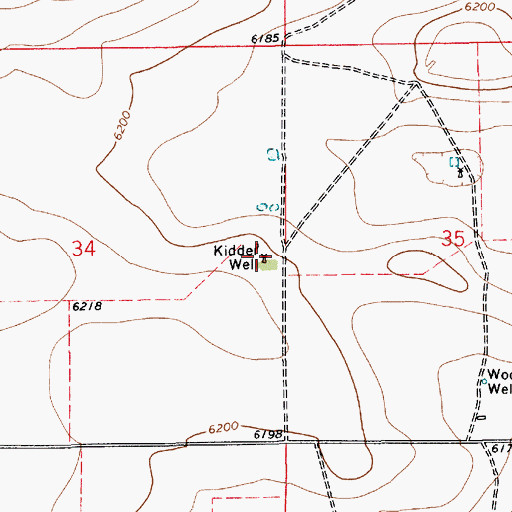 Topographic Map of Kidder Well, NM