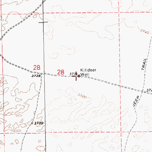 Topographic Map of Killdeer Well, NM