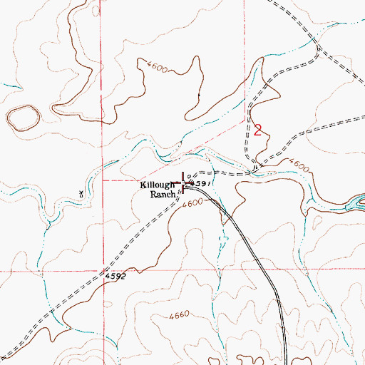 Topographic Map of Killough Ranch, NM