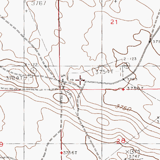 Topographic Map of Kimborough Ranch, NM