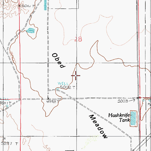 Topographic Map of Obed Meadow, AZ