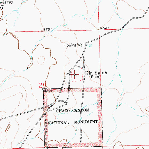Topographic Map of Kin Ya-ah, NM