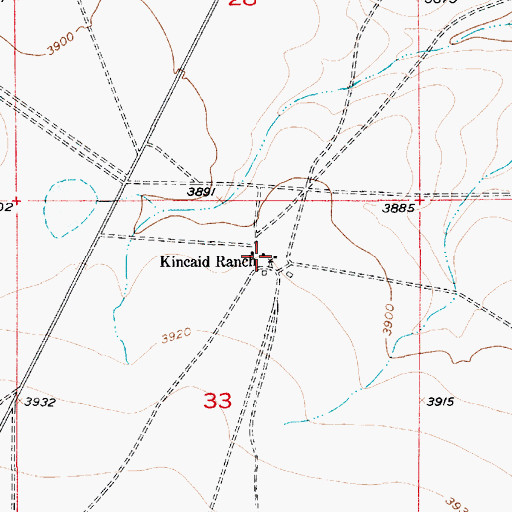 Topographic Map of Kincaid Ranch, NM
