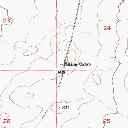 Topographic Map of King Camp, NM