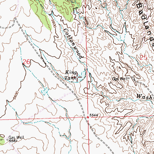 Topographic Map of King Tank, NM