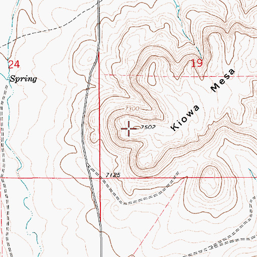 Topographic Map of Kiowa Mesa, NM