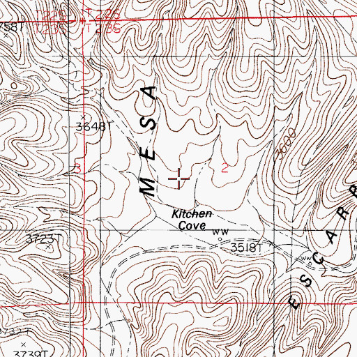 Topographic Map of Kitchen Cove, NM