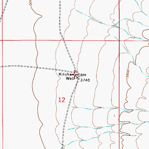 Topographic Map of Kitchen Well, NM