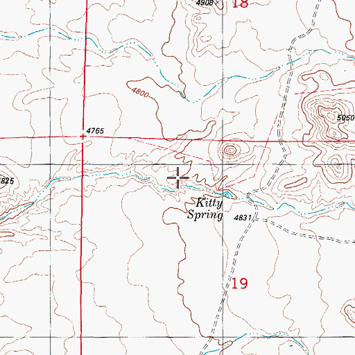 Topographic Map of Kitty Spring, NM