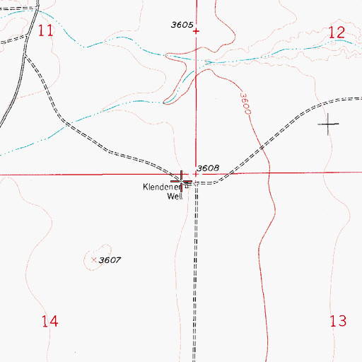 Topographic Map of Klendenen Well, NM