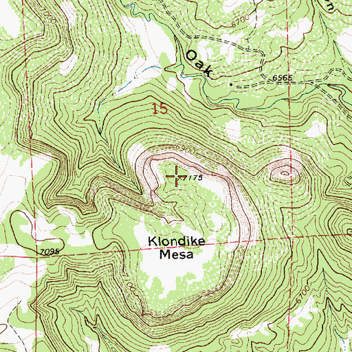 Topographic Map of Klondike Mesa, NM
