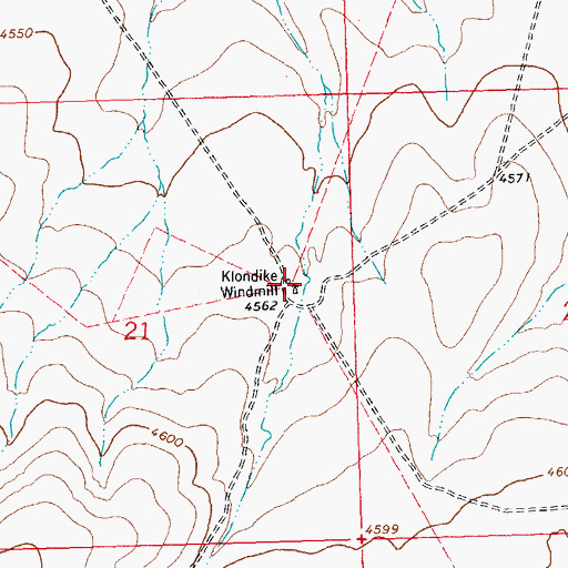 Topographic Map of Klondike Windmill, NM