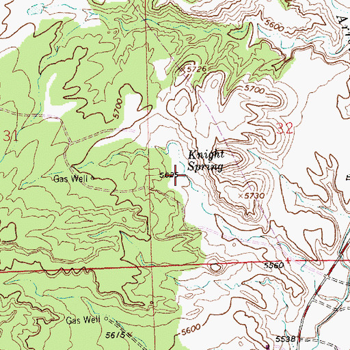 Topographic Map of Knight Spring, NM