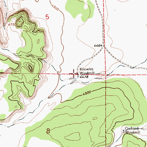 Topographic Map of Knowles Windmill, NM