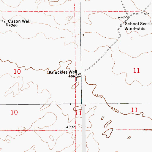 Topographic Map of Knuckles Well, NM