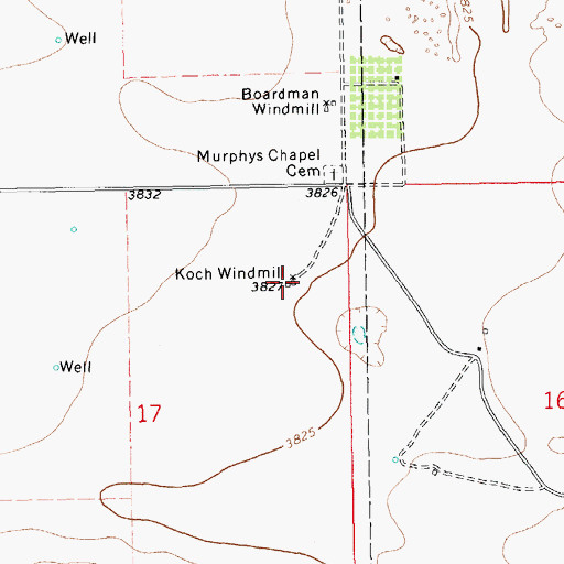 Topographic Map of Koch Windmill, NM