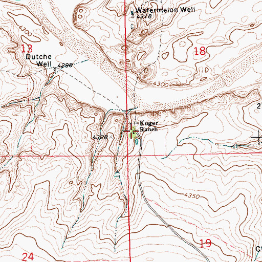 Topographic Map of Koger Ranch, NM