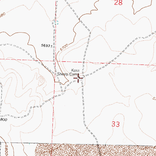 Topographic Map of Kose Sheep Camp, NM