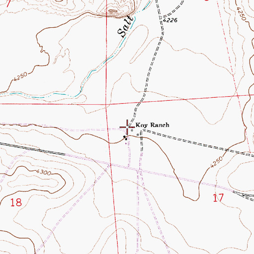 Topographic Map of Koy Ranch, NM