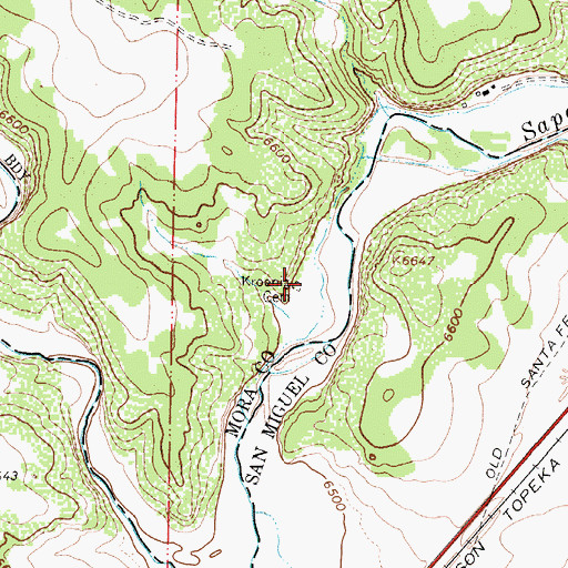 Topographic Map of Kroenig Cemetery, NM