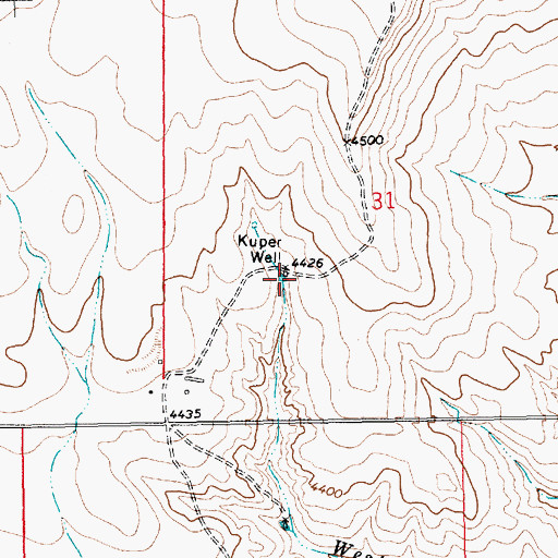 Topographic Map of Kuper Well, NM