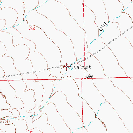 Topographic Map of LB Tank, NM