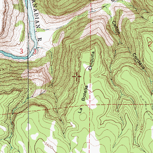 Topographic Map of La Botella Chiquita, NM