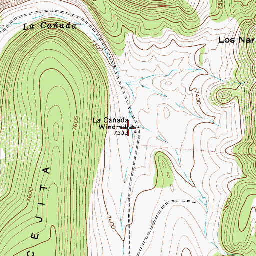 Topographic Map of La Caada Windmill, NM