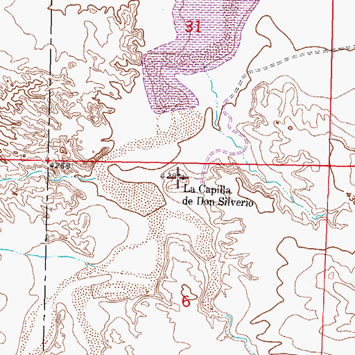 Topographic Map of La Capilla de Don Silverio, NM