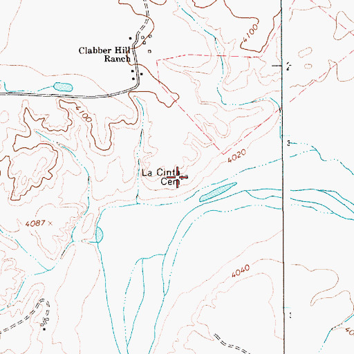 Topographic Map of La Cinta Cemetery, NM