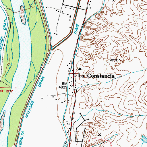 Topographic Map of La Constancia, NM