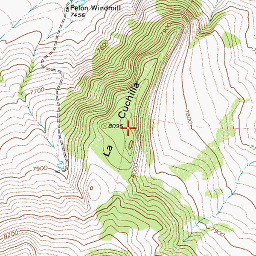 Topographic Map of La Cuchilla, NM