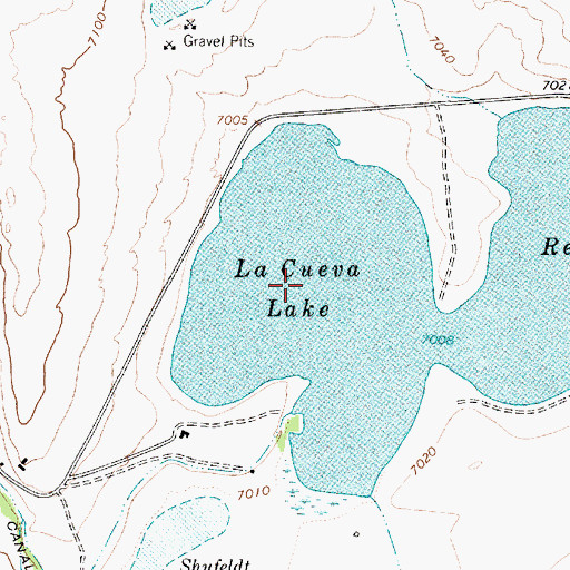 Topographic Map of La Cueva Lake, NM