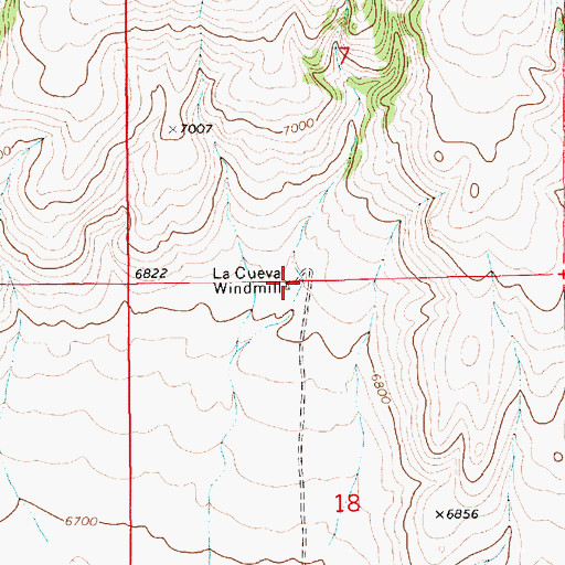 Topographic Map of La Cueva Windmill, NM