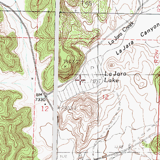 Topographic Map of La Jara Lake, NM