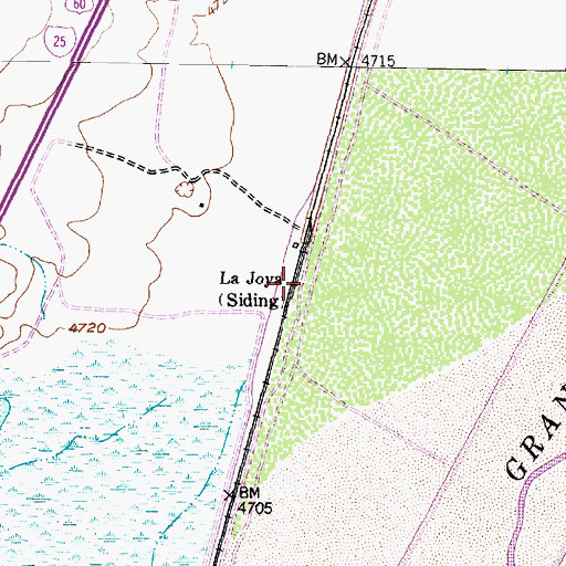 Topographic Map of La Joya, NM