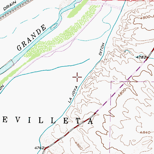 Topographic Map of La Joya Ditch, NM