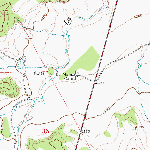 Topographic Map of La Manga Camp, NM