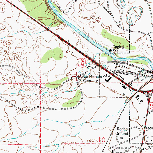 Topographic Map of La Morada Cemetery, NM