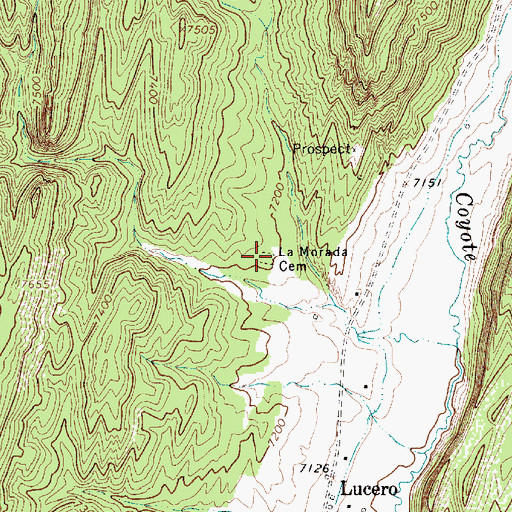 Topographic Map of La Morada Cemetery, NM