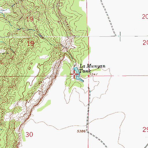 Topographic Map of La Munyan Tank, NM