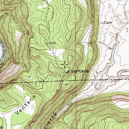 Topographic Map of La Ventana, NM