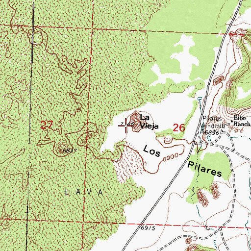 Topographic Map of La Vieja, NM