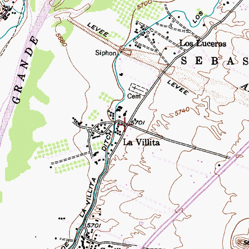 Topographic Map of La Villita, NM