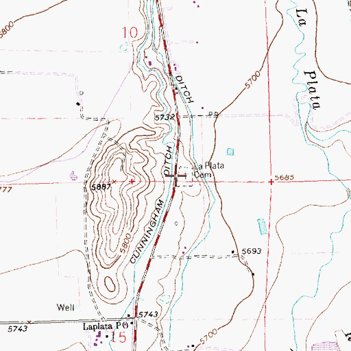 Topographic Map of La Plata Cemetery, NM