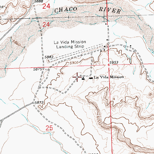 Topographic Map of LaVida Mission, NM